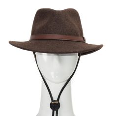 Western Chinstrap is an adjustable strap that can further secure the fit of your hat. It can be attached to any Panama, straw, or wool felt hat that contains a stitched-in sweatband. Simply slide the metal pins between the sweatband and inner hat, on both sides of the hat. It is made of 100% genuine cowhide leather. Easy installation. Caution: Follow the included instructions carefully to prevent any damage to the hat or sweatband. Should fit onto almost any straw Panama or felt hat. Securely ke Adjustable Brimmed Felt Hat For Country Events, Adjustable Hat Bands For Country Events In Fall, Adjustable Brimmed Country Style Felt Hat, Adjustable Brimmed Country Felt Hat, Country Style Adjustable Brimmed Felt Hat, Adjustable Country Hat Bands For Fall, Adjustable Fit Felt Fedora For Outdoor, Brown Hat Bands For Winter Travel, Casual Adjustable Felt Hat For Country Events