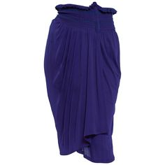 1990S KENZO Purple Blue Viscose Jersey Wrap Skirt With Smocked Waist Midi Wrap Skirt, Jersey Vintage, Wrap Maxi Skirt, Beautiful Skirt, Bleu Violet, Beaded Chiffon, Victorian Lace, Work Skirts, Stripe Silk