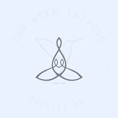 the logo for two week tattoos, which is designed to look like a water drop