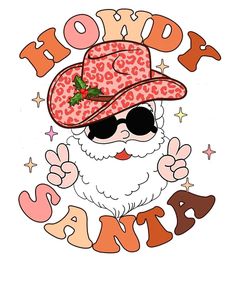 a cartoon santa claus wearing sunglasses and a hat with the words happy new year on it