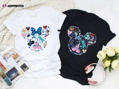 Disney Couple Mickey Ears Mickey Minnie Couple 2022 T-Shirt Disney World 2023, Disney 100 Years Of Wonder, Disney Couple, Princess Shirt, Disneyland Shirts, Mermaid Gifts, Mickey And Minnie Mouse, Princess Cinderella, Disney Couples