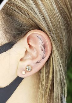 #BEAUTY, #RELATIONSHIPS #Fashion #Animals #Outfits #Winter Outfits #Animals# Earing Tattoo Design, Inner Ear Leaf Tattoo, Tattoos On Ears For Women, Cartilage Tattoo Ear Flower, Leaves Ear Tattoo, Inside Ear Tattoos Flower, Female Ear Tattoos, Inside Of Ear Tattoo, Micro Ear Tattoo