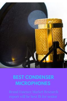 a microphone with the words best condenseer microphones behind it and an image of a speaker