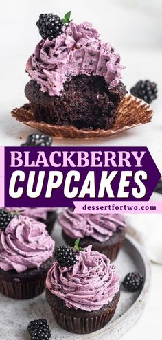 Want an easy Valentine's Day dessert? Learn how to make Blackberry Cupcakes! It starts with a moist, fluffy chocolate cupcake recipe. Topped with fresh blackberry buttercream frosting on top, this Valentine's Day baking idea is lovely! Cupcake Cake Recipes, Chocolate Cupcakes With Blackberry Buttercream, Chocolate Blackberry Cupcakes, Blackberry Cream Cheese Frosting, Blackberry Cupcakes Recipes, Cupcake Recipes Valentines Day, Valentines Day Cupcake Ideas, Blackberry Recipes Dessert, Blackberry Frosting Recipe