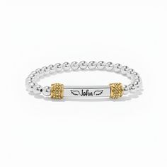 Honor the memory of your beloved husband with our "I'm a Wife to a Husband" Custom Name Bead Bracelet. Each bead is engraved with his name, serving as a tender reminder of your enduring love and the special bond you shared.

This bracelet offers comfort and keeps his memory close to your heart every day. It’s a meaningful tribute, allowing you to carry his presence with you wherever you go.PRODUCT DETAILS:



Material: Non-tarnish, Not Allergic

Colors Available: Gold, Silver Adjustable Engraved Sterling Silver Beaded Bracelets, Elegant Silver Beaded Name Bracelet, Personalized Silver Beaded Bracelet, Personalized Engraved White Bracelets, Personalized White Engraved Bracelets, White Engraved Bracelets For Personalized Gift, Personalized Engraved White Bracelet, Personalized Elegant Silver Wristband, Customizable Adjustable Name Bracelet For Promise