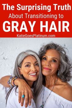 I polled my readers to find out what they did NOT expect from going gray, and the answers will surprise and delight you! If you are going gray, or even thinking about transitioning to gray hair, check it out! #grayhair #greyhair #goinggray #goinggrey Transitioning To Gray Hair, Natural White Hair