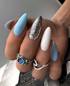 Trendy Blue Nails, Blue Acrylic Nails, Nagel Tips, Smink Inspiration, Simple Gel Nails, Casual Nails, Cute Gel Nails, Short Acrylic Nails Designs