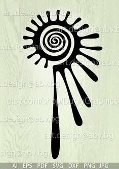 a black and white image of an abstract spiral design on a wood background with the words,