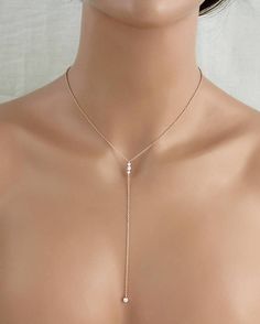 Rose gold Layering necklace Dainty Bridal necklace Bridal Dainty Adjustable Rose Gold Lariat Necklace, Dainty Rose Gold Lariat Necklace, Delicate Rose Gold Lariat Necklace Gift, Adjustable Rose Gold Dainty Lariat Necklace, Adjustable Dainty Rose Gold Lariat Necklace, Minimalist Rose Gold Layered Necklace With Adjustable Chain, Minimalist Rose Gold Layered Necklace With Delicate Chain, Rose Gold Clavicle Chain Charm Necklace For Wedding, Rose Gold Long Necklace With Clavicle Chain