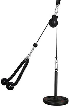 a black and white photo of a leash on a pole with a hook attached to it