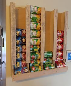 Canned Good Storage, Food Storage Rooms, Pantry Remodel, Can Storage, Spice Organization, Pantry Design, Cabinets Organization, Canned Food, Wall Storage