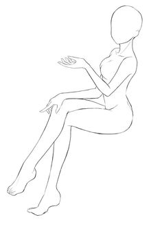 a drawing of a woman sitting on the floor with her legs spread out and feet crossed