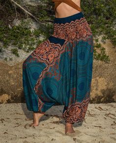 Vintage Pants Women, Peacock Pants, Feather Kimono, Pantalon Thai, Indian Pants, Harem Pants Jumpsuit, Thai Pants, Yoga Trousers, Pants Boho