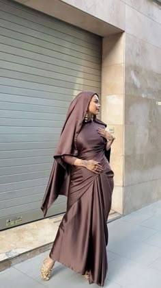 Maxi Satin Dress, Formal Cocktail Dresses, Dress Puff Sleeve, Modest Fashion Hijab, Muslim Hijab, Muslim Fashion Dress