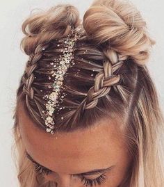 Nye Hairstyles, Holiday Hairstyles, Short Hairstyle, Glitter Hair, Black Braids, Box Braids Hairstyles