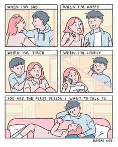 a comic strip with an image of a man and woman talking to each other