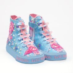 Mermaid Hi-Top Mermaid Canvas, Aqua Mermaid, Lelli Kelly, Ankle Sneakers, Pink Mermaid, Mermaid Decor, Ankle Shoes, Blue Mermaid, Canvas Boots