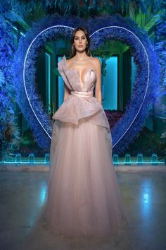 Ziad Germanos ZGRTW35 Organza Tule Fabric. Fall 2024 evening collection gown. Tule Fabric, Peplum Long Dress, Organza Styles, Moth Repellent, Couture Evening Dress, Plastic Dress, Dress Cover, Fall 2024, Dress Backs