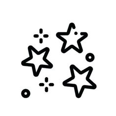 the stars are drawn in black ink on a white background, and it looks like they have