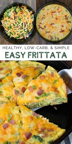 healthy low carb and simple easy frittata recipe that is ready in less than 30 minutes