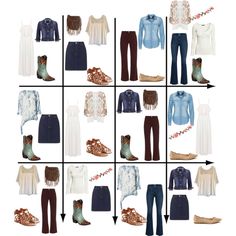 15 Item Capsule Wardrobe (Hippie Cowgirl) by minimaliststylist on Polyvore featuring Ð¼Ð¾Ð´Ð°, Vero Moda, H&M, Label Lab, Haute Hippie, Mat, maurices, AG Adriano Goldschmied, M.i.h Jeans and Topshop Southwest Style Clothing, Hippie Cowgirl, Capsule Wardrobe Women, Wardrobe Makeover, Cowgirl Chic, Haute Hippie, Southwest Style, Western Boho, Western Wear