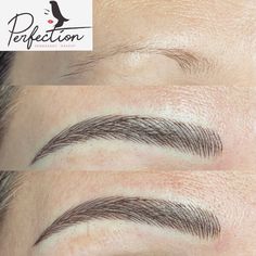 4D Combo transformation, before, after 4D and after 4D Combo.  Start your new year with your new fabulous look.  For appointment please call or text 443-935-8030. www.perfectionpermanentmakeup.com #lovemylife #lovemyjob❤️ #eyeshadow #semipermanent #freedom #fresheyebrows #3d Mircoblading Eyebrows, Eyebrows Microblading, Permanente Make-up, Eyebrow Design, Eyebrow Hacks, Permanent Eyeliner, Brow Tattoo, Beautiful Eyebrows