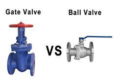 two valves side by side with the words gate valve and ball valve