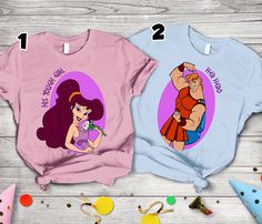 Disney T-shirt With Funny Print For Fan Events, Disneyland Couples Shirts, Hercules And Meg, Couples Disney Shirts, Hercules Megara, Couples Disney, Disney Couple, Different Shades Of Red, Disney Bounding