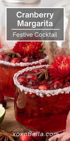 cranberry margarita festive cocktail recipe