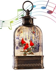 PRICES MAY VARY. CARDINAL SNOW GLOBE: 11"h hand-painted resin figure snow globe . Immerse yourself in the magical world of winter with this stunning Cardinal Snow Globe. Its beautiful design features a red cardinal, trees, snow all nestled in a snowy landscape.Celebrate messages of love, hope and encouragement with the Messenger from Heaven Musical Glitter Globe. MUSICAL LANTERN SWIRLING: The lantern can play different songs.The snow globe lantern cycle plays 8 Christmas themed.Watch in awe as t Cardinal Gifts, Winter Snow Globe, Cardinal Decor, Globe Lantern, Christmas Decorations Indoor, Snow Globe Christmas, Globe Gift, Glitter Globes, Winter Cardinal