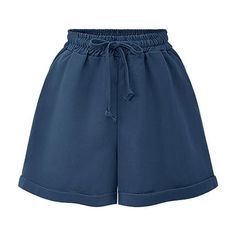 Shorts for Women Summer Drawstring Casual Elastic Waist Loose Wide Leg Pocketed Shorts, Material: polyester Color: as the picture shows Size chart: Size:M Waist:62cm/24.41'' Hip:102cm/40.16'' Length:37cm/14.57'' Size:L Waist:66cm/25.98'' Hip:106cm/41.73'' Length:38cm/14.96'' Size:XL Waist:70cm/27.56'' Hip:110cm/43.31'' Length:39cm/15.35'' Size:XXL Waist:74cm/29.13'' Hip:114cm/44.88'' Length:40cm/15.75'' Size:XXXL Waist:78cm/30.71'' Hip:118cm/46.46'' Length:41cm/16.14'' Size:XXXXL Waist:82cm/32.2 Blue Linen Shorts, Womens High Waisted Shorts, Board Shorts Women, Spring Shorts, Solid Color Pants, Jeans For Short Women, Shorts For Women, Comfy Shorts, Beach Shorts