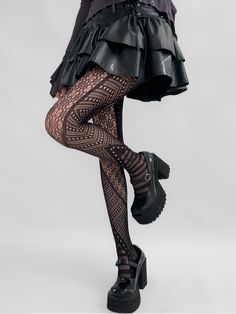 Step into a world of timeless beauty and sophistication with our Fishnet Tights. Adorned with delicate floral pattern, these tights bring a touch of nature's beauty to your ensemble. The fishnet texture adds a contemporary edge. Thigh High Fishnet Lace Legwear, Fishnet Lace Legwear, Fitted Lace Fishnet Legwear, Spring Fishnet Fitted Tights, Fishnet Texture, Black Patterned Tights, Steampunk Fashion Female, Steampunk Fashion Male, Gothic Skirts