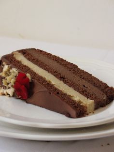 a piece of chocolate cake on a plate