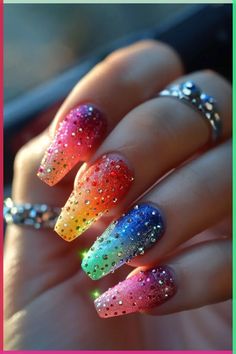 Mani-Pedis to die for, nail art, manicure, pedicure, I have decided to sort the Holiday specific nails into their respective Holiday boards, so Christmas sets are under Christmas, Halloween under Halloween costumes for grown ups, etc. Color Changing Nail Designs, Nail Designs Art Ideas, Nail Polish Art Designs, Subtle Nail Art, Nail Art Stencils, Rainbow Nails Design, Rainbow Nail Art, Chrome Nails Designs, Gel Nail Art Designs