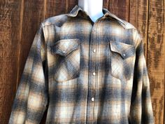 Pendleton button up shirt. Labeled as a size Medium.  Condition - has a few holes shown in last three photos. Measurements taken across front laid flat 22" armpit to armpit 30" length 19" across shoulders 24" arm length Lumberjack, Mens Oxfords, Brown Beige, Button Up Shirt, Button Up Shirts, Button Up, Plaid, Size Medium, Mens Outfits