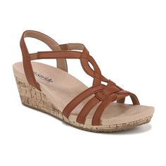 Get the look and feel of luxury in these LifeStride Monaco 2 strappy wedge sandals for women.Click this FOOTWEAR GUIDE to find the perfect fit and more! Get the look and feel of luxury in these LifeStride Monaco 2 strappy wedge sandals for women. Click this FOOTWEAR GUIDE to find the perfect fit and more! FEATURES Faux leather upper with a round open toe, slip-on fit, heel sling strap with built-in stretch, cork-wrapped wedge, and lightweight and flexible design Linings partially crafted with re Strappy Synthetic Wedge Sandals With Arch Support, Synthetic Strappy Wedge Sandals With Arch Support, Brown Strappy Synthetic Wedge Sandals, Strappy Wedge Sandals, Crafts From Recycled Materials, Strappy Wedges, Flexible Design, Shoes Heels Pumps, Sandals For Women