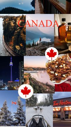 the collage shows many different things in canada