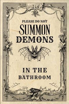 an old book cover with the words in the bathroom on it and a bat flying above