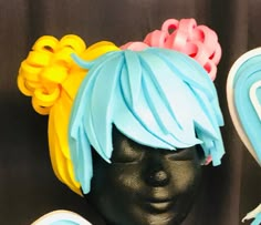 LOL headpiece made of foam. Foam is very comfortable to wear, it's light weighted and color as well as waterproof. It gives an immediate big impact Please mention head size to your order. Kooky Fashion, Foam Wig, Foam Wigs, Jet Set Radio, Wig Styling, Hair Sketch, Cosplay Hair, Hair Reference, Anime Hair