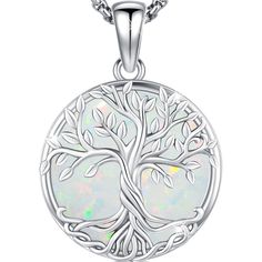 PRICES MAY VARY. Tree of Life Necklace：This tree of life necklace symbol of positive energy, growth and strength, rebirth, a bright future, longevity, good health, and a fresh start on life.It also incorporates celtic elements, representing faith, hope, friendship, and endless love. give tree of life pendant as a gift to your loved ones or express your good wishes and bring good luck to them. Exquisite Pattern Design：The tree of life pendant is designed by a professional jewelry designer, featur White Tree Of Life Jewelry Gift, Symbolic Silver Tree Of Life Jewelry, Symbolic Silver Jewelry With Tree Of Life, Symbolic Sterling Silver Tree Of Life Jewelry, Symbolic Tree Of Life Sterling Silver Jewelry, Spiritual Sterling Silver Jewelry With Tree Of Life, Symbolic Sterling Silver Jewelry With Natural Stones, Sterling Silver Tree Of Life Round Pendant, Sterling Silver Tree Of Life Round Pendant Jewelry