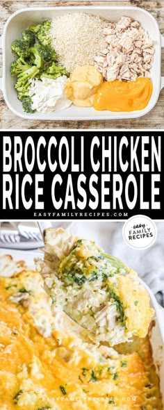 broccoli chicken rice casserole is an easy and delicious dinner that's ready in under 30 minutes