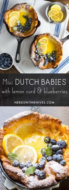 mini dutch bakes with lemon curd and blueberries are the perfect dessert to serve