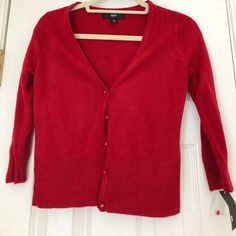 Red 3/4 Cardigan We Tags. Never Worn. Cute Buttons W Diamond In Middle. Cute Buttons, Spring Clothes, Red Cardigan, Cardigan Jacket, Red Sweaters, Spring Outfits, Sweaters & Cardigans, Cardigans, Sweaters For Women