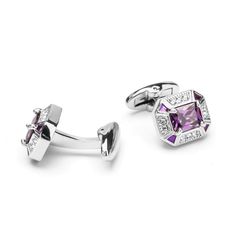 Amethyst Crystal Cufflinks| Initial Silver Square Gemstone Cuff links| Mens Suit Accessories Cufflinks| Dad Cufflink for Wedding Groom Gift  -------------------------------------------- Elevate your style with these stunning silver purple crystal cufflinks, meticulously crafted from durable 316L stainless steel. Each cufflink features a mesmerizing purple crystal, exuding elegance and sophistication.  The sleek silver setting enhances the beauty of the crystal, allowing it to sparkle and catch t Luxury Rectangular Cufflinks For Wedding, Elegant Adjustable Rectangular Cufflinks, Formal Purple Jewelry With Polished Finish, Classic Purple Jewelry For Formal Occasions, Luxury Adjustable Cufflinks For Wedding, Luxury Adjustable Wedding Cufflinks, Wedding Groom Gift, Crystal Cufflinks, Mens Suit Accessories