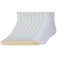 Cushion your step in these GOLDTOE socks. These men's quarter socks promise comfort during weekends, workouts and whenever.8-packQuarter length extends above the ankleRibbed cuffs keep socks in placeReinforced heel and toe offer extra durabilityPadded footbed absorbs shock and reduces frictionSoft, breathable constructionFIT & SIZINGFits shoe sizes: 6-12FABRIC & CARECotton, nylon, spandex, polyesterMachine washImported Size: 10-13. Color: White. Gender: male. Age Group: adult. Material: Quarter Socks, Socks And Hosiery, Mens Socks, Fabric Care, Bed Pillows, Age Group, Color White, Size 10, Socks