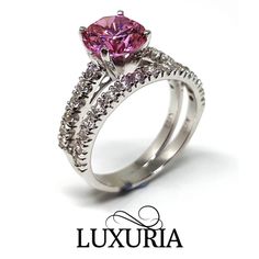 Pink Diamond Engagement ring.  US$79.  ideal temporary, placeholder or proposal ring which relieves the pressure to pick a real diamond ring to pop the question.  Worldwide shipping.    Free shipping to USA and 30 other countries.   CZ engagement rings Travel Ring, Pink Diamond Engagement Ring, Cz Rings Engagement