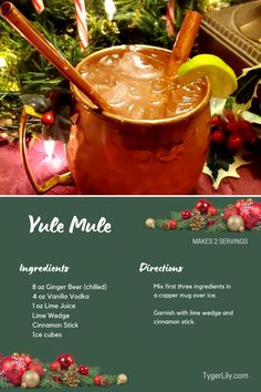 a christmas drink recipe with ingredients to make it look like an old fashioned holiday drink