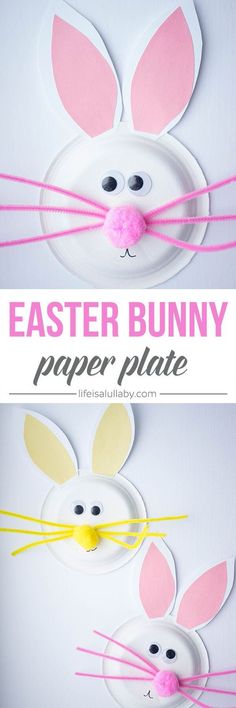 this paper plate bunny craft is perfect for kids to make it looks like they're ready