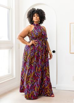 Be the Queen of elegance in our Ronke African print maxi dress. Perfect for special events or family pictures. Shop the matching items now! African Print Maxi Dress, Skirt Styling, Dress Ankara, African Print Dress Ankara, Ankara Designs, African Inspired Fashion, Leaves Print, African Print Dress, Curly Wig