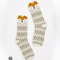 Altar’d State Fox Trim Cozy Socks Price For Both New Set Of 2 Cozy One Size Socks For Stocking Stuffer, Warm Cozy One Size Socks, Cozy Warm One Size Socks, Warm Cozy One-size Socks, Cozy Warm One-size Socks, Playful Super Soft Winter Socks, Playful Super Soft Socks For Winter, Playful Soft Socks For Winter, Playful Soft Winter Socks